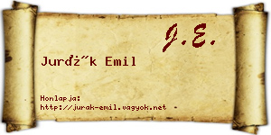 Jurák Emil névjegykártya