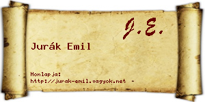 Jurák Emil névjegykártya